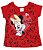Blusa Manga Curta Bebê Menina Minnie Vermelha - Brandili - Imagem 4