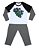 Pijama Infantil en 10 - Manga Raglan - Preto e Cinza Escuro - Lupo - Imagem 1