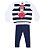 Conjunto Moletom Flanelado Bebê Menina Minnie Listrado Azul - Cativa Disney - Imagem 1