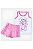 Pijama Manga Regata Infantil Menina Gatinha Marie Branco e Rosa - Lupo - Imagem 2