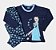 Pijama Manga Longa Infantil Menina Frozen Rainha Elsa Azul Marinho - Lupo - Imagem 2