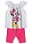 Conjunto Manga Curta Bebê Menina Minnie Cinza e Rosa - Brandili - Imagem 1