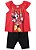 Conjunto Manga Curta Bebê Menina Minnie Vermelho e Preto - Brandili - Imagem 1