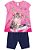 Conjunto Infantil Menina Gatinho Azul Marinho e Rosa - Brandili - Imagem 1