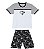 Pijama Manga Curta Infantil Menino Superman Cinza e Branco - Lupo - Imagem 1