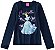 Blusa Manga Longa Infantil Menina Cinderela Azul Marinho - Malwee - Imagem 1