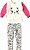 Conjunto Bebê Menina Moletom Flanelado Bichinhos Rosa e Off-White - Zig Zig Zaa - Imagem 1