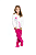 Pijama Manga Longa Flanelado Soft Infantil Menina Bichinhos - Branco e Rosa - Imagem 1