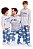 Pijama Manga Longa Infantil Menino Filho Cinza e Azul Xadrez - Imagem 3