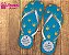 Chinelo Formatura Terceirão azul com coroa - Imagem 1