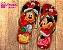 Chinelo De Natal Personalizado Mickey e Minnie - Imagem 1