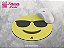 Mouse Pad Redondo Emoji Com Óculos de Sol - Imagem 1