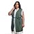 Conjunto Letícia Robe E Camisola Plus Size Pimenta Sexy - Verde Musgo Com Branco - Imagem 1