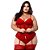 Espartilho Plus Size Tule Com Detalhe Em Renda Macler - Vermelho - Imagem 1