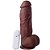 Pênis Com Vibrador E Ventosa 22 X 5 Cm Soulsex - Chocolate - Imagem 1