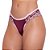 Calcinha Bicolor Em Microfibra E Renda Hot Love - Vinho Com Nude - Imagem 1
