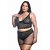 Conjunto Sensual Bicolor Com Sainha Plus Size Hot Love - Imagem 1