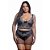 Conjunto Sensual Bicolor Com Sainha Plus Size Hot Love - Imagem 1