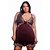 Camisola Plus Size Em Tule E Detalhes Rendados Bicolor Hot Love - Imagem 1