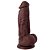 Pênis Maciço Com Ventosa 18x4 Cm Soulsex - Chocolate - Imagem 1