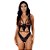 Conjunto Sensual Corselet Pimenta Sexy - Preto Com Laranja Neon - Imagem 1
