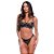 Conjunto Sofia Sutiã Com Aro Sem Bojo E Fio Patitex - Preto Com Nude - Imagem 1