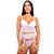 Conjunto Bicolor Bojo E Fio Rendado Com Cinta Liga Hot Love - Branco Com Rosa - Imagem 1