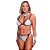 Conjunto Sexy Com Gargantilha E Luva Hot Love - Branco Com Preto - Imagem 1