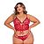 Conjunto Sensual Amor Ardente Plus Moda Apimentada - Vermelho C/ Corações - Imagem 1