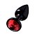 Plug Anal Preto Com Joia Diversão Ao Cubo - Vermelho - Imagem 1