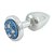 Plug Less P Cromado Com Pedra Cravejada Hard - Azul - Imagem 1