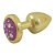 Plug Less P Dourado Com Pedra Cravejada Hard - Rosa - Imagem 1