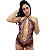 Body Rendado Invertido Bicolor Hot Love - Marsala Com Nude - G - Imagem 2