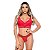 Conjunto Mayara Com Bojo E Faixa Tiras Em Renda Floral Patitex - Vermelho - G - Imagem 1