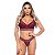Conjunto Mayara Com Bojo E Faixa Tiras Em Renda Floral Patitex - Vinho - P - Imagem 2