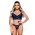 Conjunto Mayara Com Bojo E Faixa Tiras Em Renda Floral Patitex - Azul Marinho - M - Imagem 1