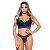 Conjunto Mayara Com Bojo E Faixa Tiras Em Renda Floral Patitex - Azul Marinho - GG - Imagem 2