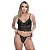 Conjunto Sensual Bicolor Rendado Hot Love - Preto Com Verde - GG - Imagem 2