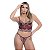 Conjunto Sensual Bicolor Rendado Hot Love - Vinho Com Nude - M - Imagem 2