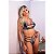 Conjunto Bicolor Em Tiras E Renda Hot Love - Preto Com Branco - P - Imagem 1