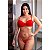 Conjunto Renda Com Bojo Hot Love - Vermelho - GG - Imagem 2