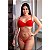 Conjunto Renda Com Bojo Hot Love - Vermelho - GG - Imagem 1