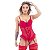 Espartilho Em Tule Trabalhado Em Renda Com Detalhes Em Cetim Macler - Vermelho - P - Imagem 1