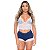 Short Doll Em Malha Com Renda Sexy Hot Love - Azul Marinho Com Branco - P - Imagem 1