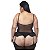 Espartilho Plus Size Bojo Cetim Com Tule E Renda Macler - Preto - 54 - Imagem 2