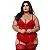 Espartilho Plus Size Com Bojo Drapeado E Fita De Cetim Trançada Macler - Vermelho - 48 - Imagem 2
