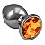 Plug Anal Grande De Aço Inoxidável Cônico Com Cristal Arredondado Lf Import - Dourado - Imagem 1