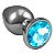 Plug Anal Grande De Aço Inoxidável Cônico Com Cristal Arredondado Lf Import - Azul Claro - Imagem 2