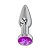 Plug Anal De Aço Com Cristal Brilhante Lf Import - Roxo - Imagem 2