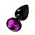 Plug Anal Preto Com Joia Diversão Ao Cubo - Roxo - Imagem 1